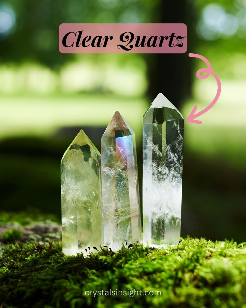 Clear Quartz vs Mangano Calcite