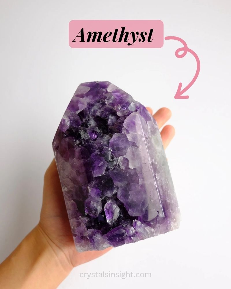 Amethyst tower in hand 







