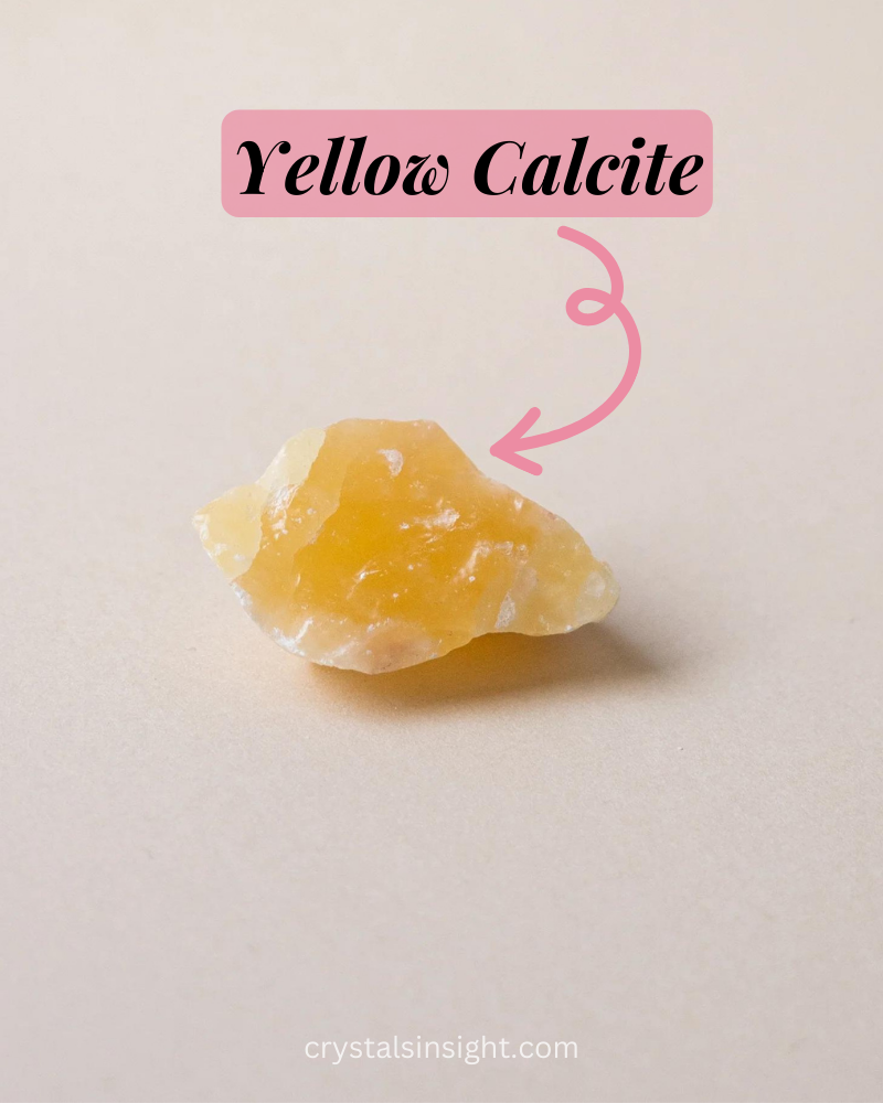 Yellow Calcite  with white background, Calcite vs Citrine